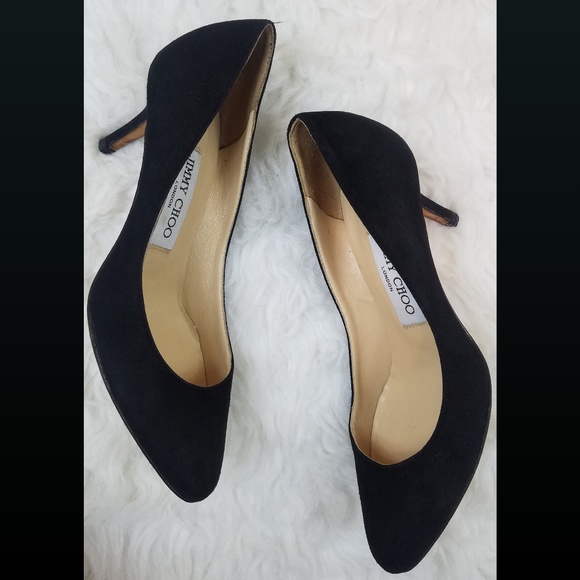Jimmy Choo Shoes - Jimmy Choo Pointed Toe Black Suede Pumps Size 35.5